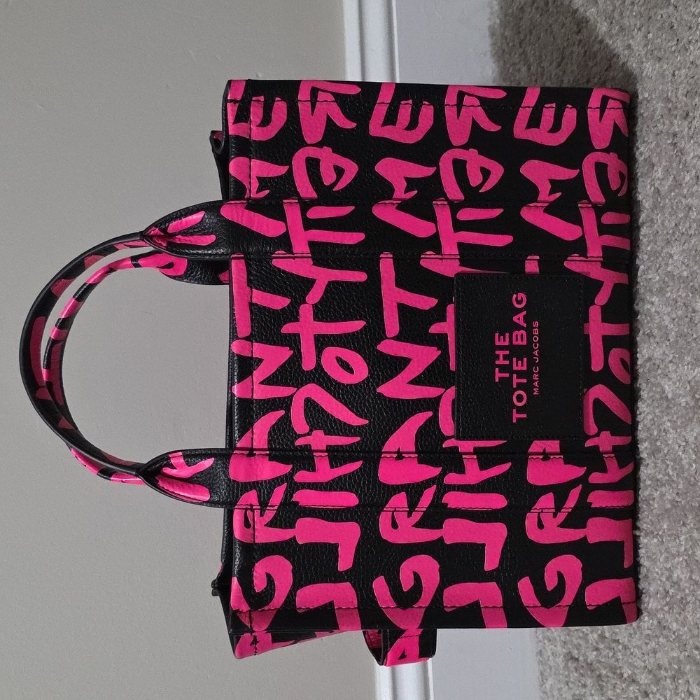 Marc Jacobs x Stephen Sprouse Black and Hot Pink Graffiti The Tote Bag